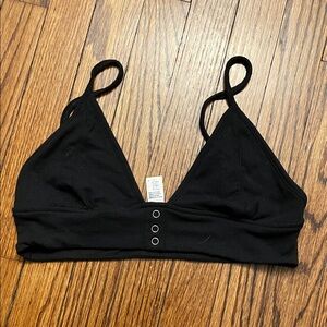 Forever 21 Black Ribbed Triangle Bralette